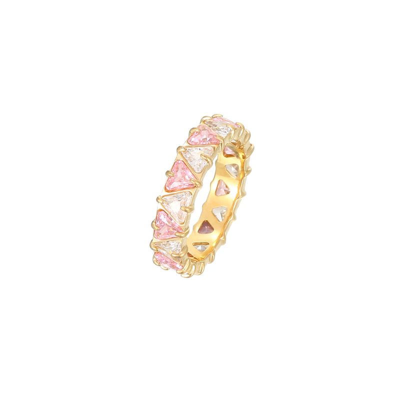 Heißer Verkauf Bunter Zirkon Ring für Frauen mit herzförmigem Design, modischem und einzigartigem Band_voghion.com