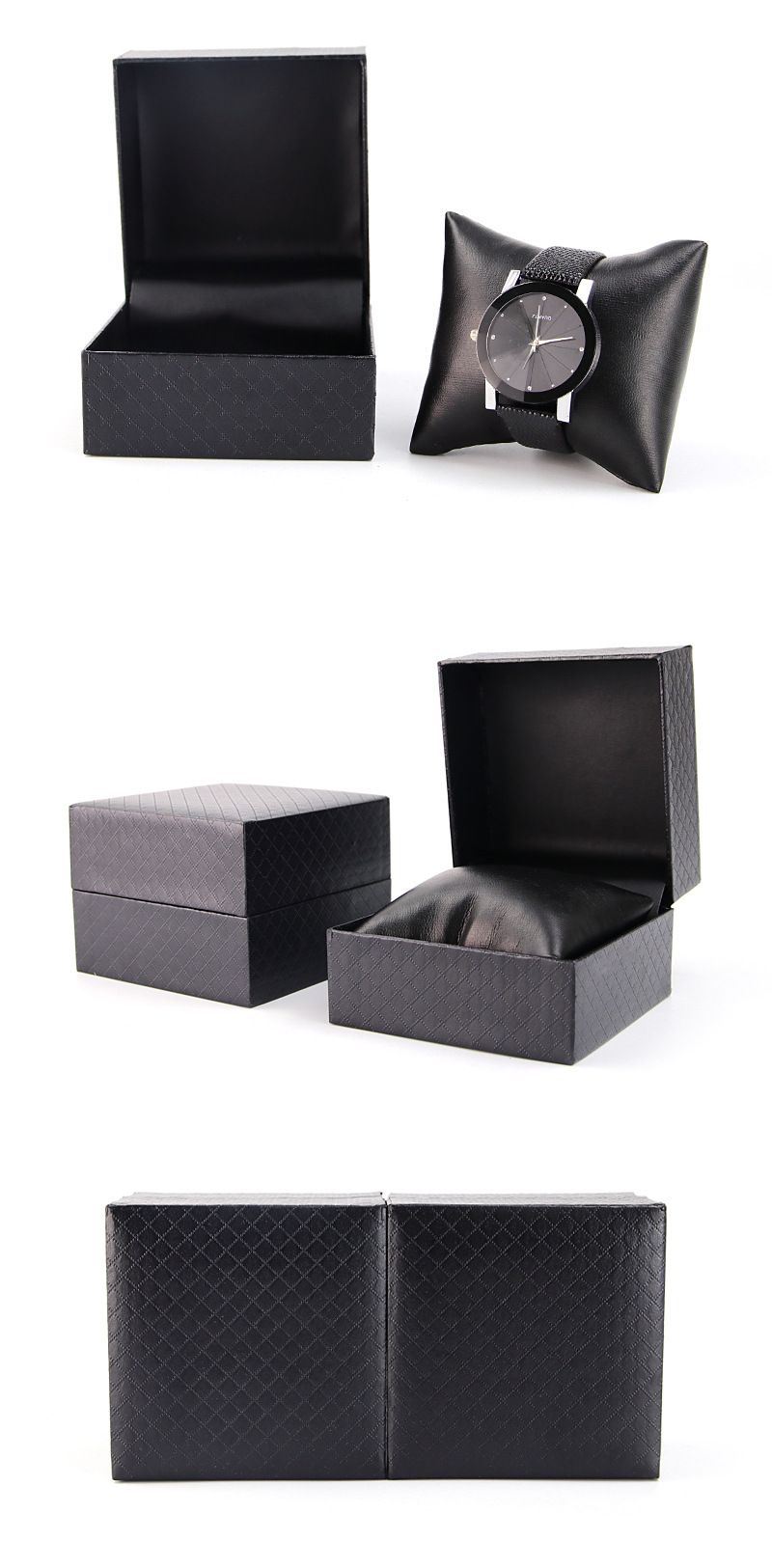 Caja de almacenamiento de relojes Caja de relojes Caja de relojes de joyería Caja de almacenamiento de relojes con tapa abatible Caja de regalo Caja de embalaje de joyas_voghion.com
