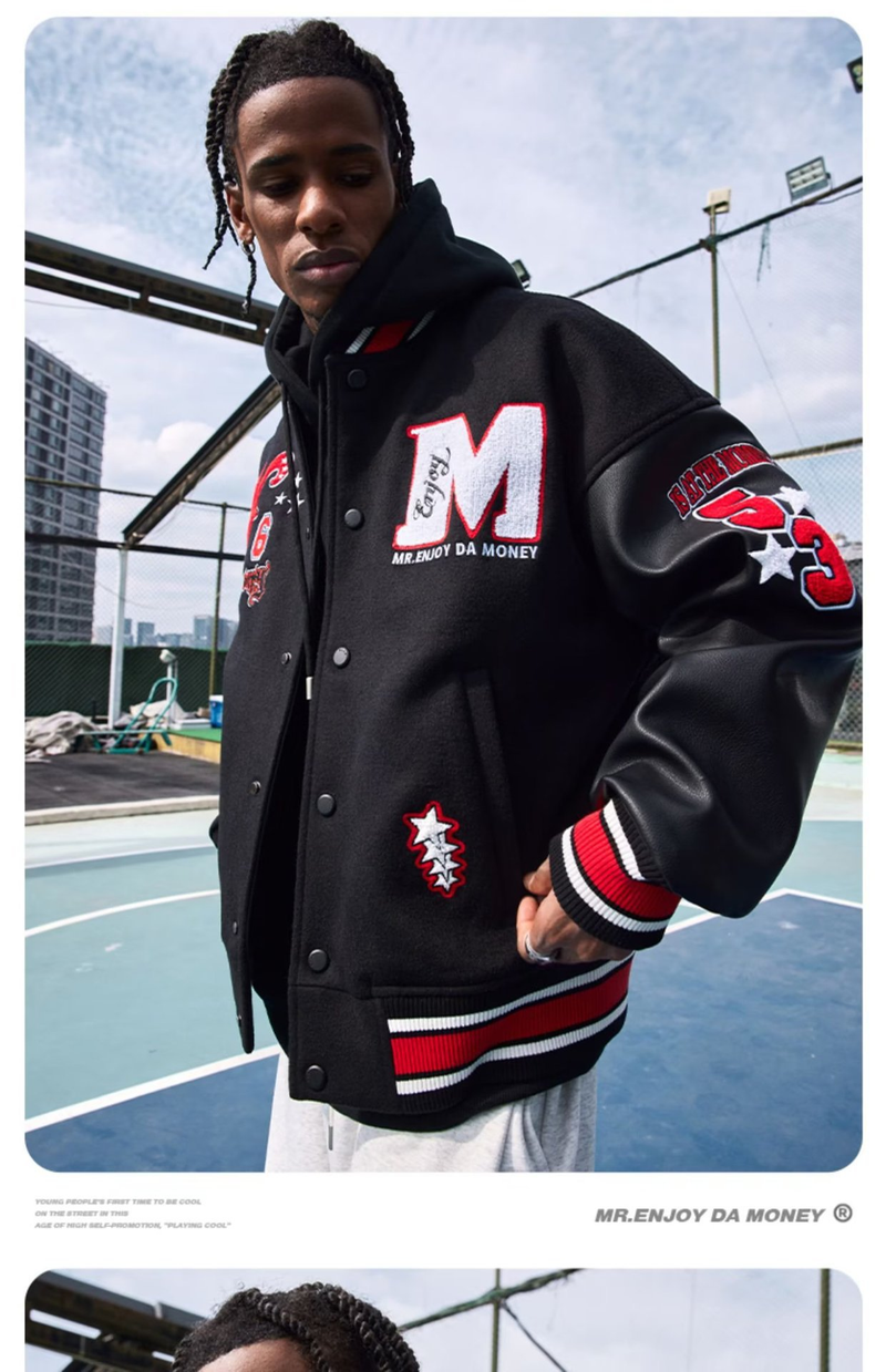 Herrenbekleidung: Vintage-Baseballuniformen für Männer und Frauen, kombiniert mit einem High-Street-Design und einer Nischen-Instagram-Modejacke_voghion.com