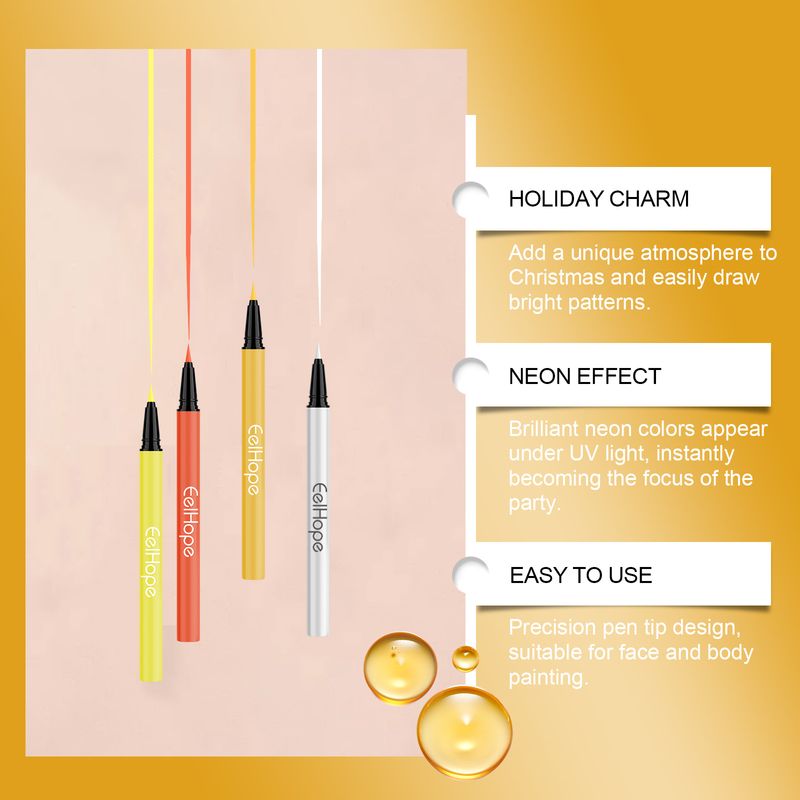 Eelhope Christmas Neon Liquid Smooth Moisturizing Non-Fading Colourful Eyeliner_voghion.com