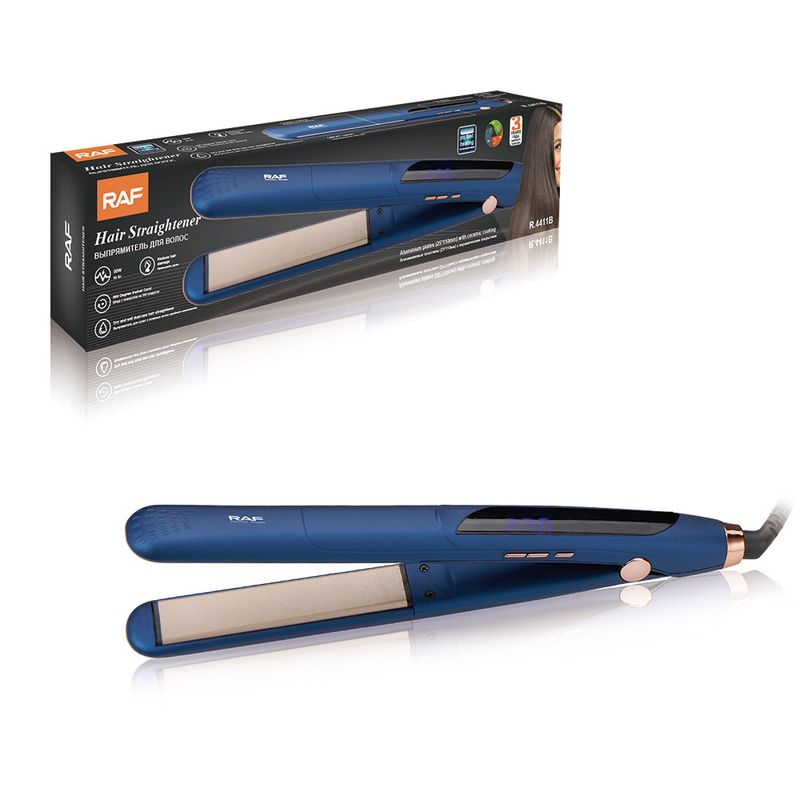 RAF New 2-in-1 Iron Straightener Ceramic Plate For Dry Wet Use, Large Curling And Bangs Styling Tool_voghion.com