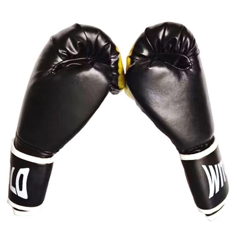 Gants de boxe WITOLD à motif flamme - Gants d'entraînement unisexes en PU pour Muay Thaï, sparring et fitness (noir, taille unique)_voghion.com