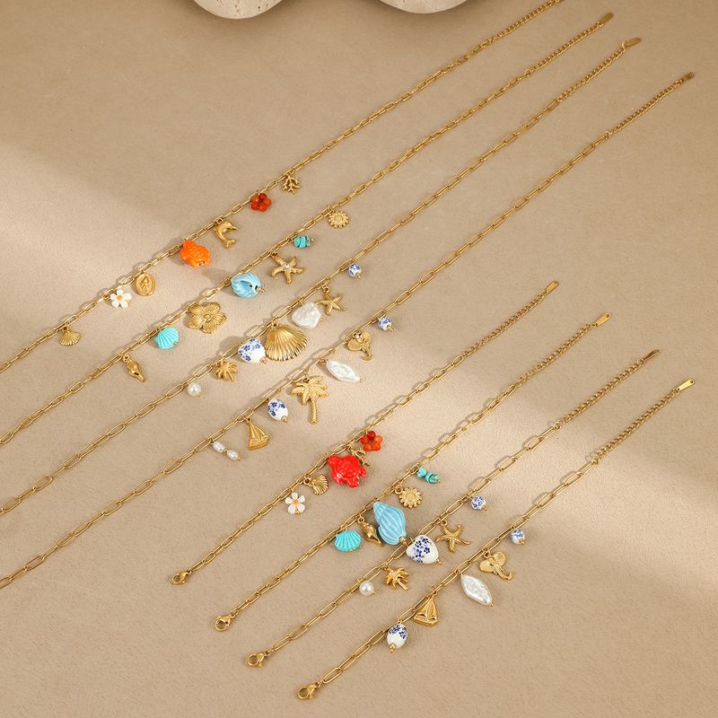 Charme armbanden ketting sieraden oceaan stijl vakantie strand wind kwast zeester schelp hanger ketting_voghion.com