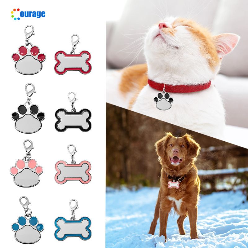 Collar para perros y gatos con transferencia de calor, hecho a mano, con etiqueta de identificación antipérdida impresa para perros pequeños y medianos._voghion.com