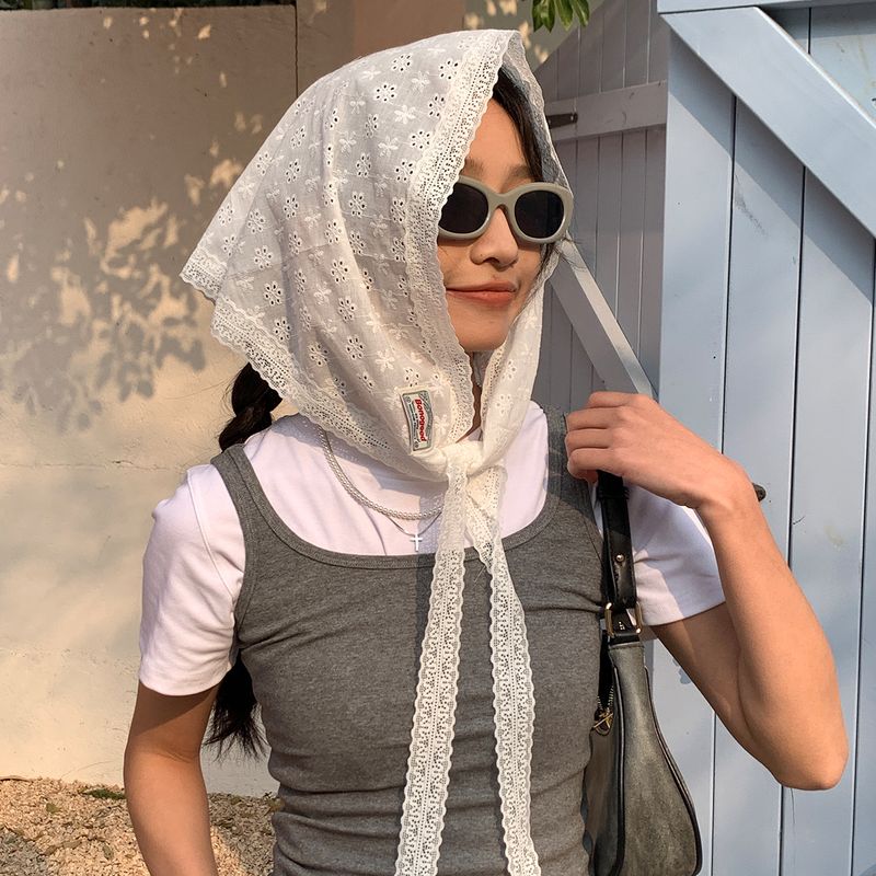 Neues französisches Spitzendreieck mit stylischer Verzierung für Frühling und Sommer, Stirnband, Bindetasche, Schwimmer, vielseitiger kleiner Schal_voghion.com