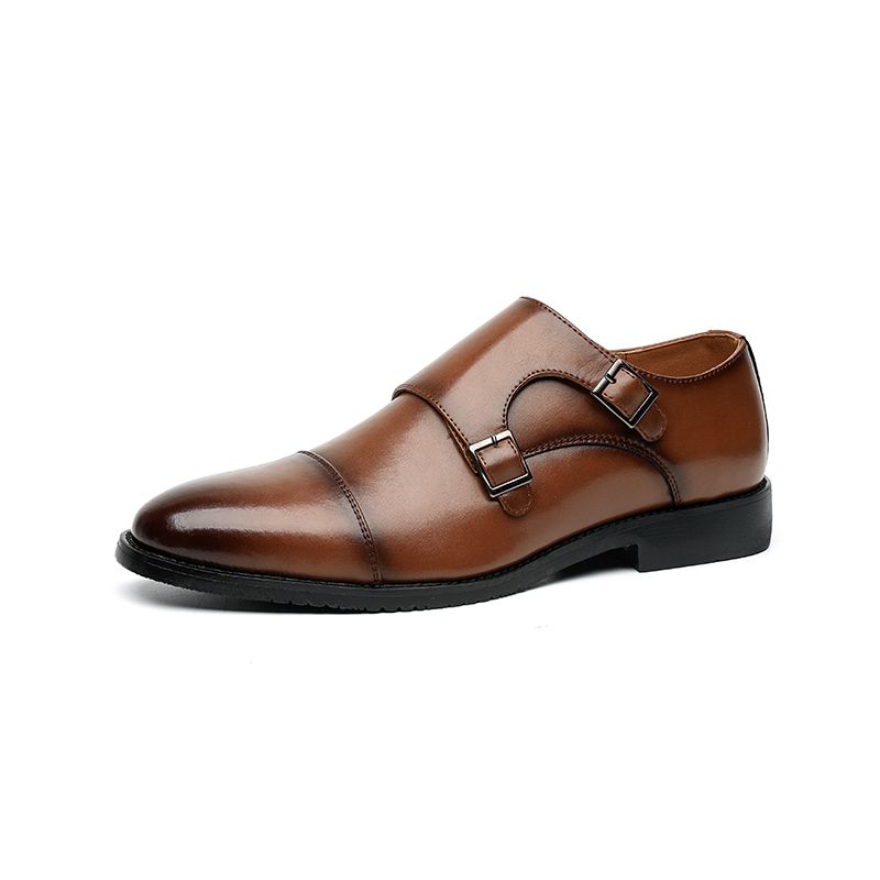 Suit Fancy Buckle Bryllup Brudgommen Lædersko_voghion.com