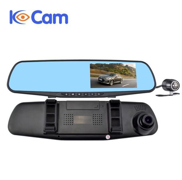 Heißverkaufte Auto-DVR-Dashcam-Rückspiegelmodell, Zweikanal-4,3-Zoll-HD-Dashcam_voghion.com