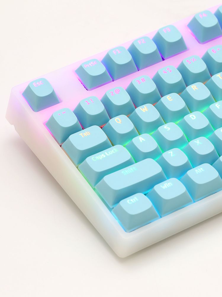 Little Pudding PBT Transparent Keycap 61/64/68/75/82/84/87/104 Key Customized Keyboard OEM Ball Cap_voghion.com