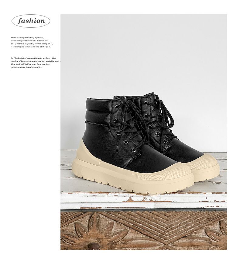 Unisex Winter Boots With Faux Fur Lining, Waterproof & Slip-Resistant, Comfortable Thick-Soled Casual Shoes For Men And Women_voghion.com