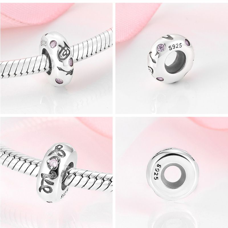 Gioielli da donna in argento sterling S925, perline distanziatrici, perline di posizionamento, bracciale versatile in polvere di diamanti, accessori fai da te, perline sparse_voghion.com
