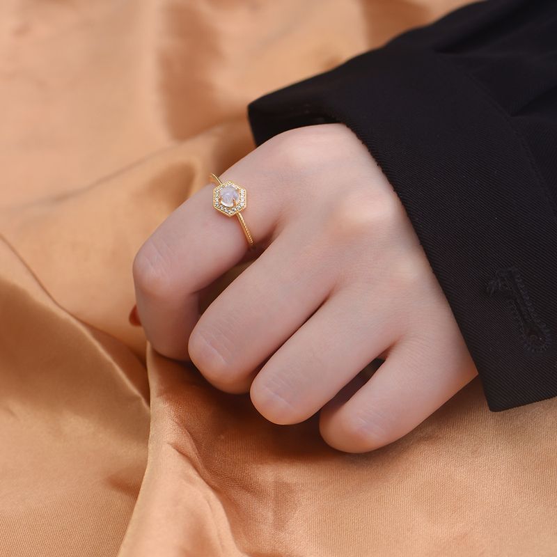 Damenschmuck Natürlicher Mondstein Sterling Silber Ring Ins Style Mode Persönlichkeit Nischendesign Kalter Stil Retro Ring Armband_voghion.com