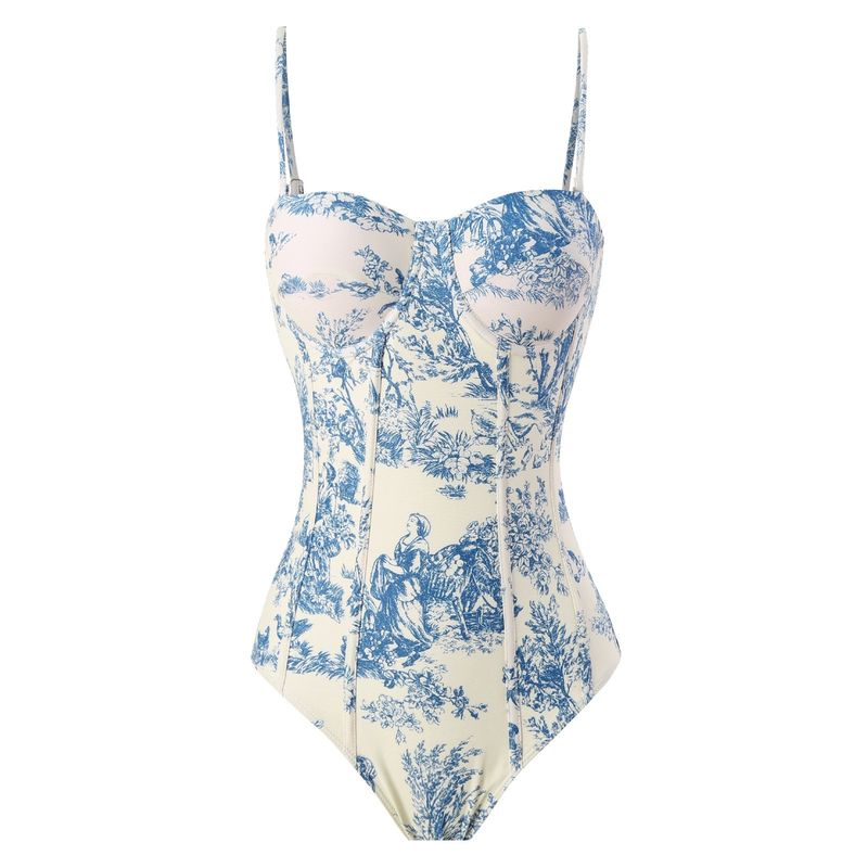 Maillot de bain une pièce pour femme, maillot de bain deux pièces à bretelles rétro moulant avec jupe longue et protection solaire_voghion.com