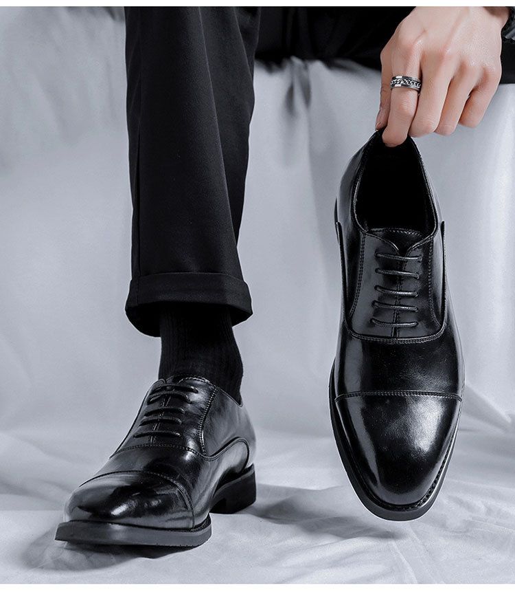Men's Genuine Leather Dress Shoes - Business Casual & Wedding Groom Oxfords, British Style Formal Shoes_voghion.com