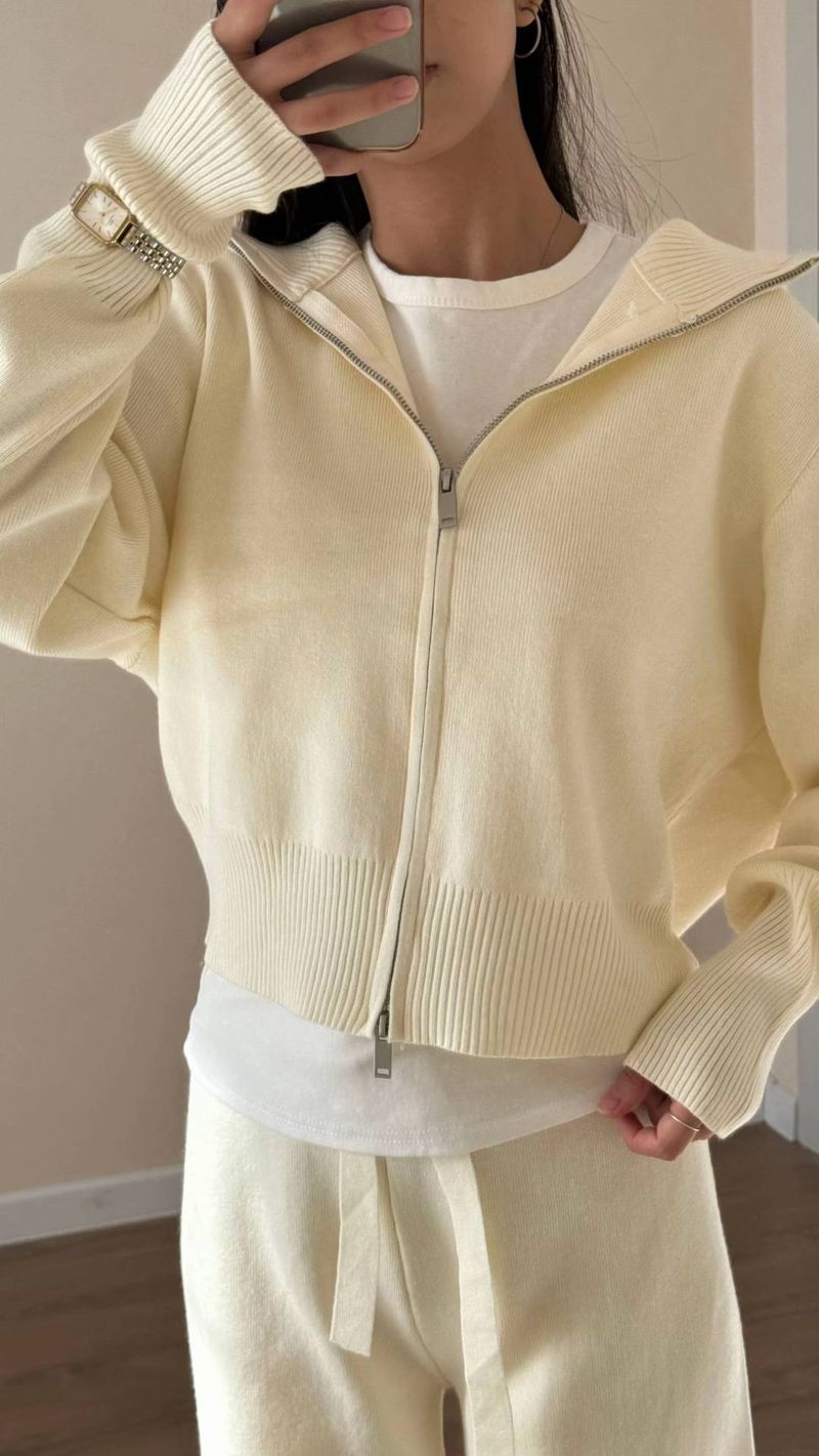 Herbst-Neues Damen-Pendler-Sweatshirt mit langen Ärmeln, zweiteiliges Set mit Doppelreißverschluss, Strickjacke, Freizeitjacke, Hose, Trainingsanzug_voghion.com