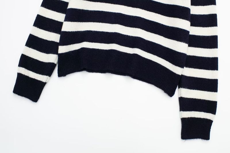 Camicia a righe in maglia da donna nuova estate 2024_voghion.com