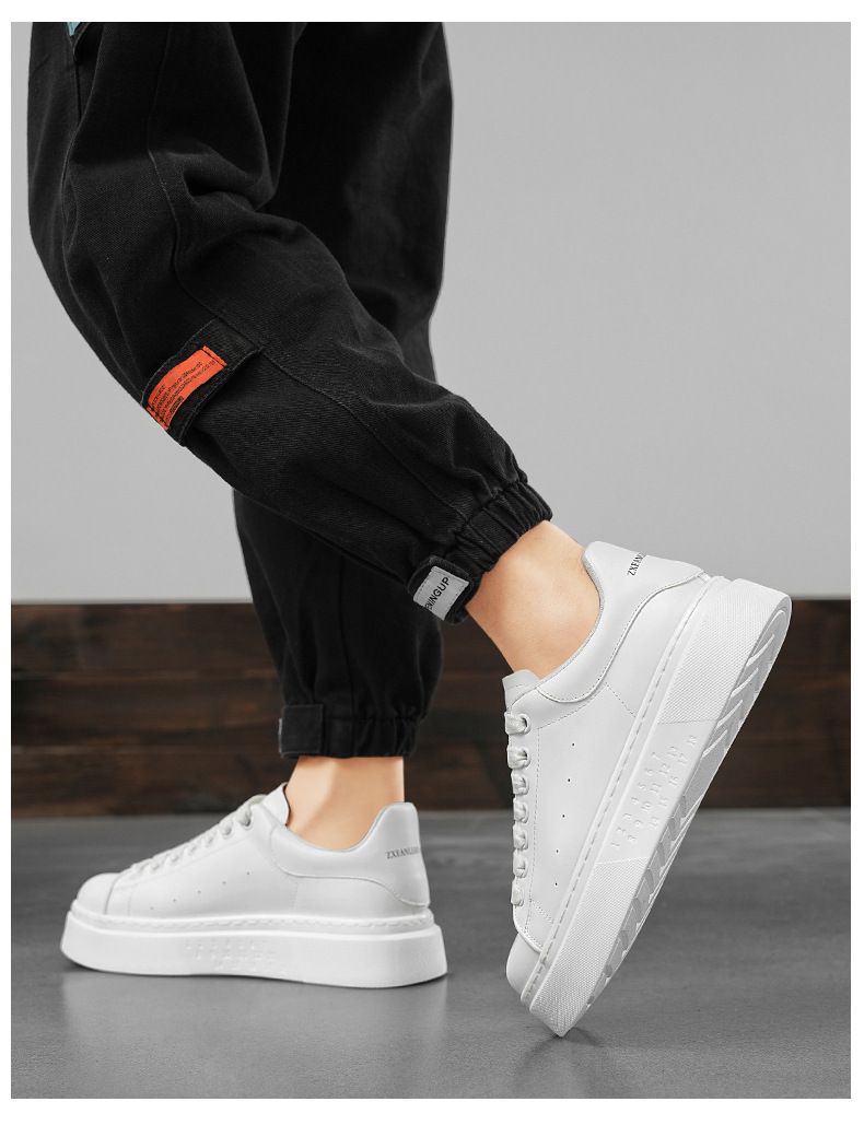 Uued meeste kingad suvised hingavad klassikalised üliõpilaslinnaku slip-on mood paksud tallad suurendavad väikseid valgeid kingi_voghion.com