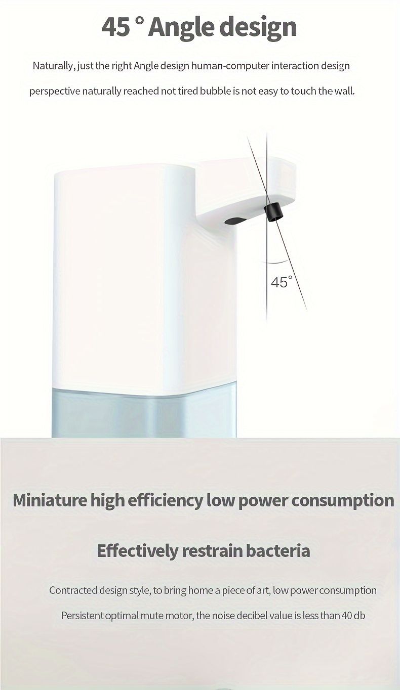 USB Rechargeable Touchless Foaming Hand Soap Dispenser - Sleek White & Blue, Easy-to-Use, Mercury-Free Plastic_voghion.com