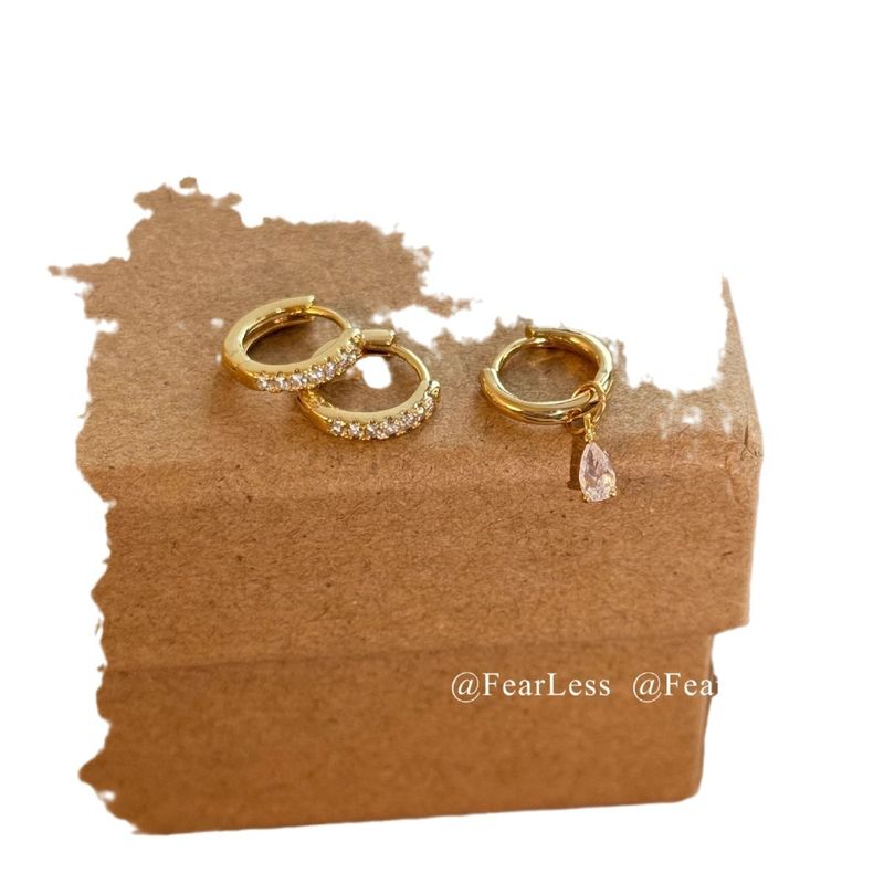 FEARLESS Jennie Style Asymmetrischer Wassertropfen Kleiner Creolen-Ohrclip Zweiweg-Tragemöglichkeit Einfache Ohrclips Ohrschmuck_voghion.com