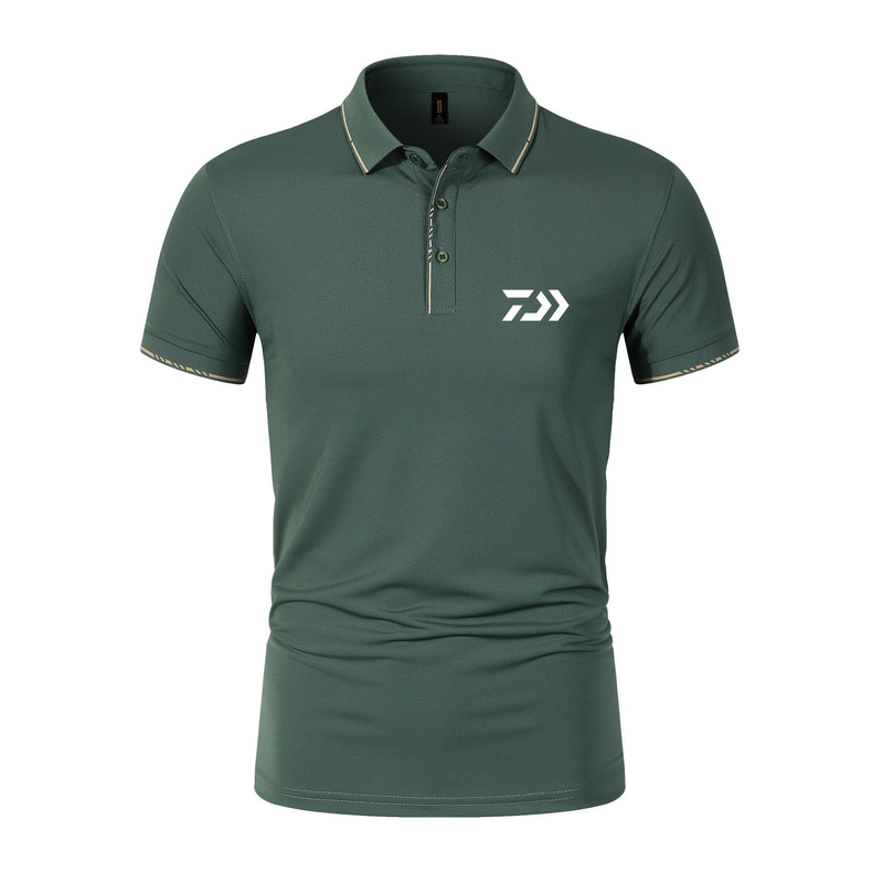 Polo shirt herre kortærmet revers top 2023 nyt trendy mærke ensfarvet enkel og slim fit is silke print T-shirt_voghion.com