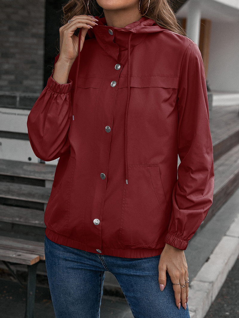Damesregenjas met capuchon, buitensport, bergbeklimmen, kleding, windjack, waterdicht jack_voghion.com