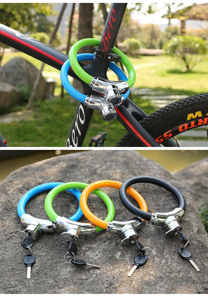 Lucchetto ad anello portatile antifurto per bicicletta con cavo per mountain bike_voghion.com