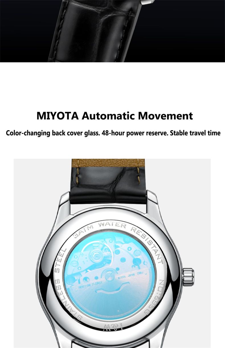 IW Watches For Men Automatic Mechanical Watch MIYOTA Waterproof Date Hands Sapphire Crystal Rome Wave Dial Reloj Hombre_voghion.com