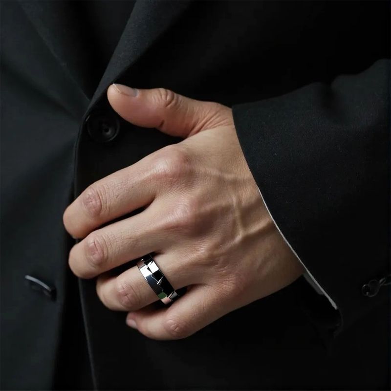 Damenschmuck – Mechanischer Ratschenring aus Edelstahl mit rotierenden Zahnrädern, Stressabbau-Zappelring zur Linderung von Angstzuständen, einzigartig, unisex_voghion.com