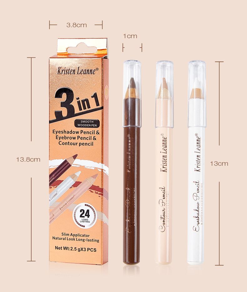 KAŞ Yüksek Maliyet Performans Pratik Kapatıcı Eyeliner Dayanıklı Su Geçirmez Kaş Kalemi 3 Set_voghion.com