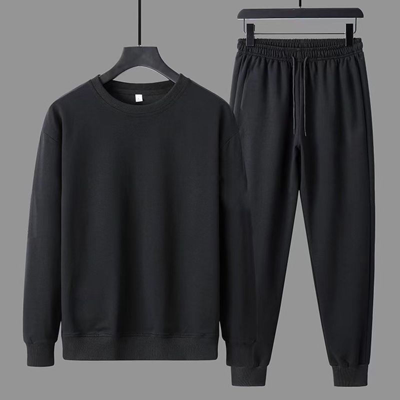 Set con cappuccio sportivo autunnale 2025, felpa con cappuccio da corsa con scollo tondo, pantaloni con legatura alle gambe, set casual da uomo a due pezzi con maniche lunghe 5e87_voghion.com
