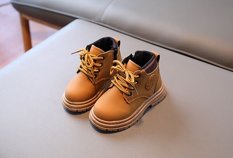 Caviglia in pelle PU per ragazze per ragazzi Bambini Stivali con suola morbida Scarpe da esterno antiscivolo Stivaletti corti per bambini alla moda_voghion.com