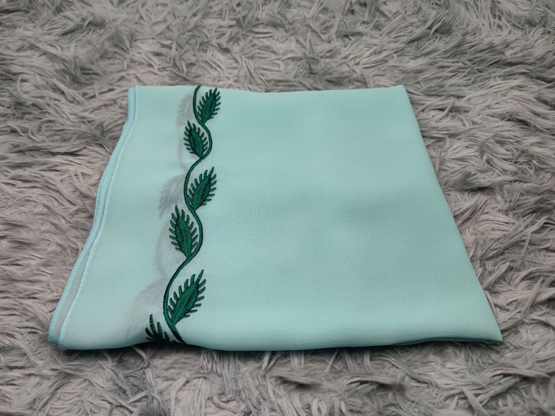 Damenmode Street Chiffon langes muslimisches besticktes rosafarbenes Rundhalskleid mit Hijab_voghion.com