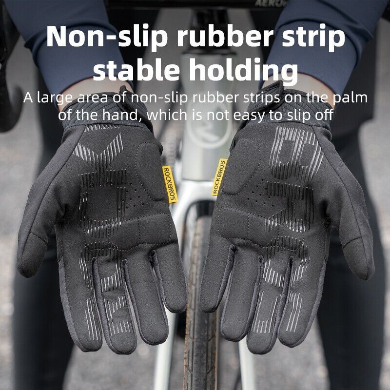 ROCKBROS Guanti da ciclismo caldi, guanti antivento a dita intere con touchscreen, nuovi_voghion.com