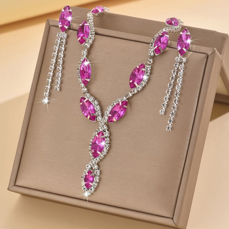 Gioielli personalizzati con collana a forma di occhio di cavallo, orecchini a goccia, nappe e set da sposa_voghion.com