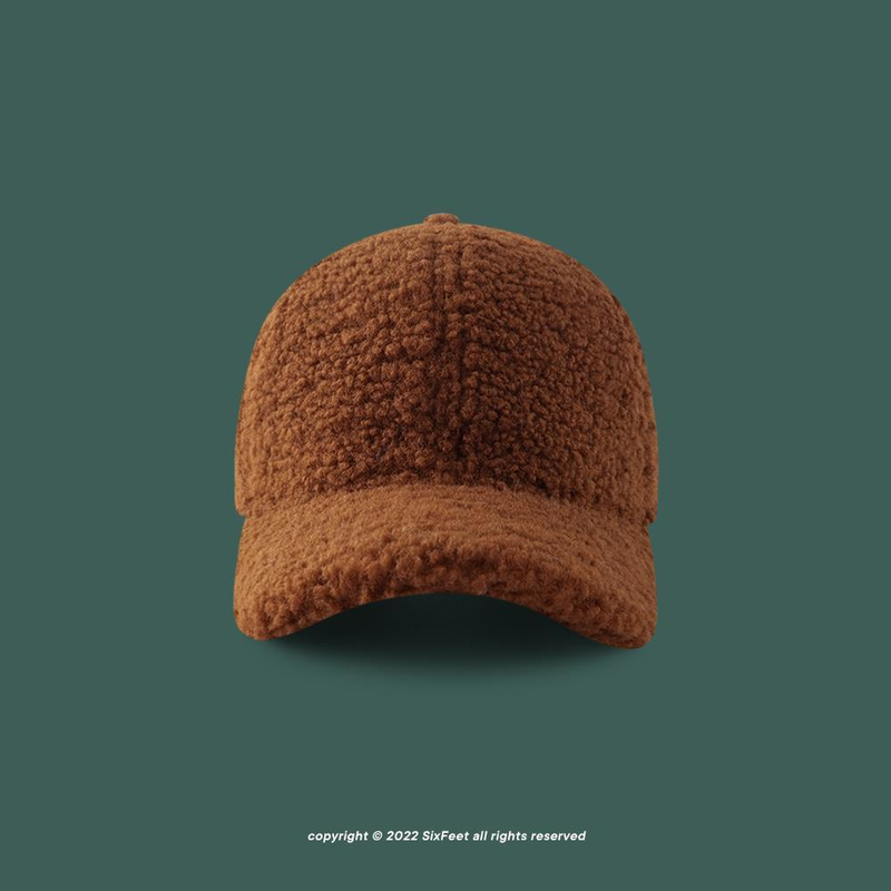 SixFeet Autumn/Winter Green Baseball Solid Color Simple Face Show Small Korean Edition Ins Plush Duck Tongue Hat_voghion.com
