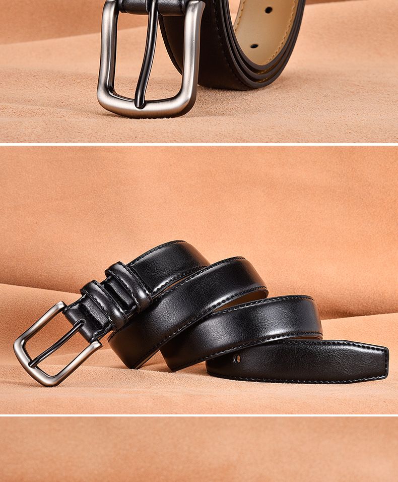 Unisex Herren Ledergürtel Business Herren Leder Casual Dornschließe Gürtel_voghion.com
