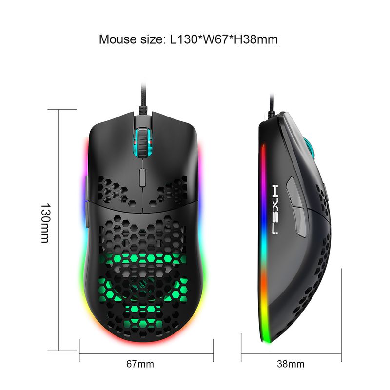 New lightweight hole game mouse, hollowed out esports computer, wired luminous mouse suitable for laptops and desktops_voghion.com