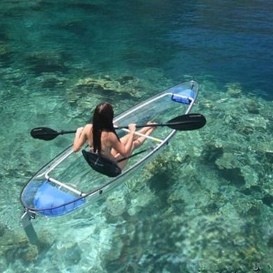 Scenic Area Crystal For Two-Person Rowing, Park Shooting Rowing Transparent Boat, Rafting Boat_voghion.com