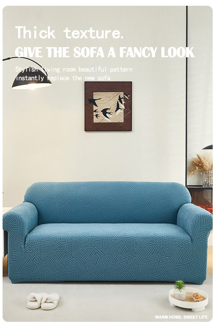 Stretchable Sofa Cover, Full Coverage Elastic Couch Slipcover, Thickened Polyester Fabric, Modern Solid Color, Universal Fit For 1-4 Seater Sofas_voghion.com