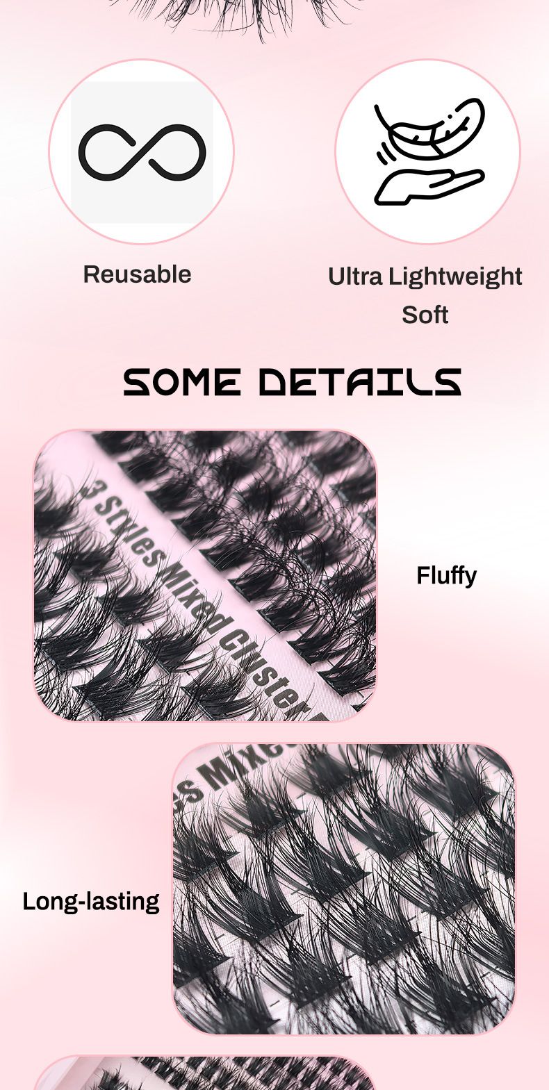 Messy Eyelashes Mix Large Bowl Set Standard Fried Hair Section false eyelashes_voghion.com
