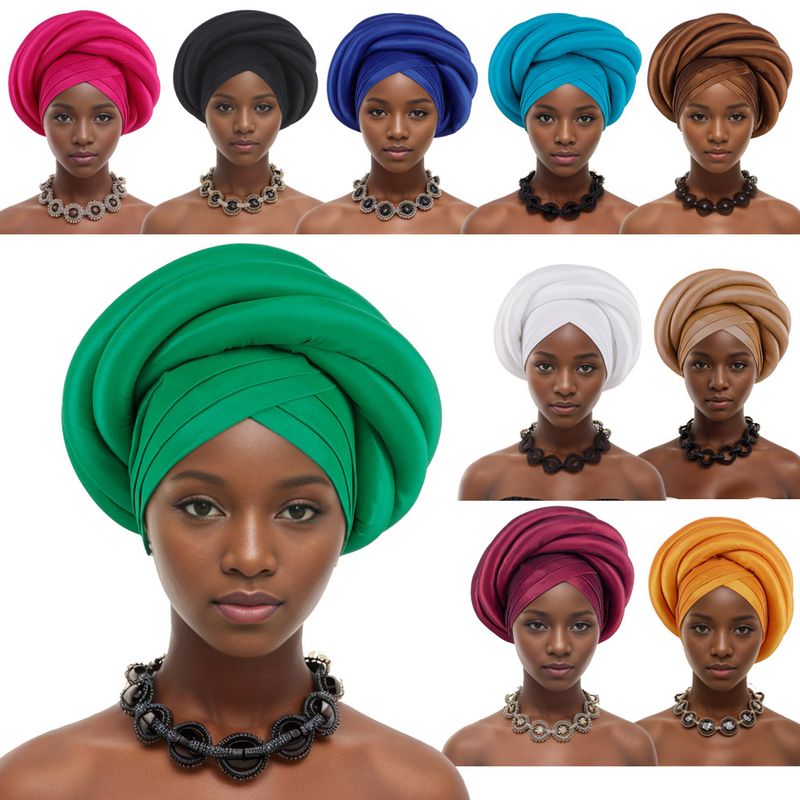 Women's Scarves Headscarf New Nigeria Heavy Industry Wrapped Sponge Head Cap Auto Gele Wra_voghion.com