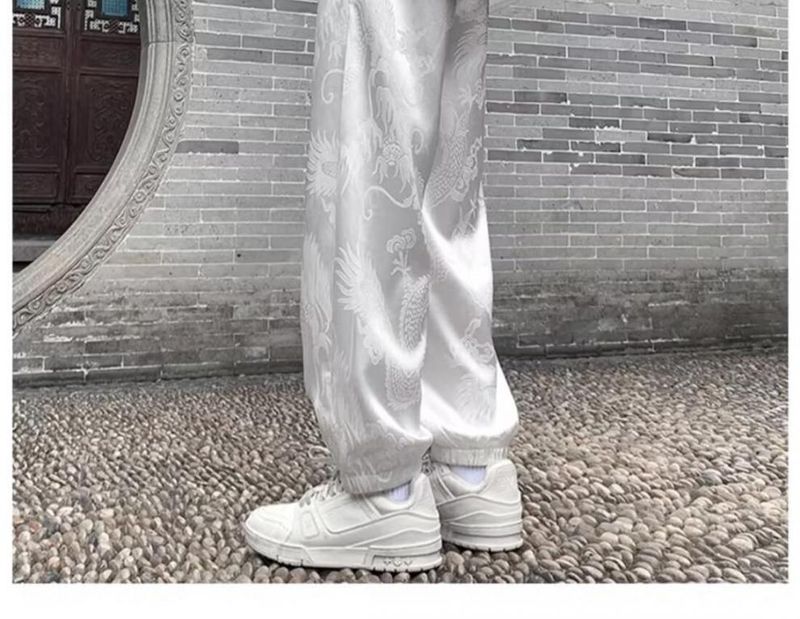 Men's Spring Summer New Fashionable Chinese style Straight leg Versatile Breathable and Comfortable Casual Pants_voghion.com