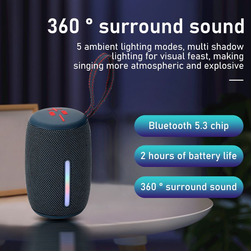 Bluetooth Speaker Can Be Carried Outdoors with Cool Ambience Light_voghion.com