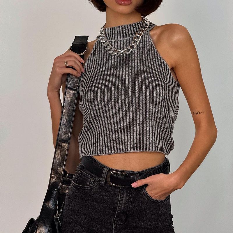 Nuovo gilet senza maniche con fondo basso per l'inizio della primavera, vestibilità slim versatile e di alta qualità, con collo a sbuffo._voghion.com