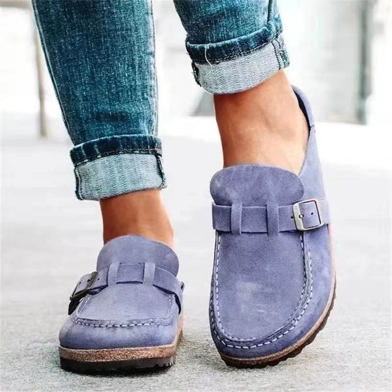 Zapatos casuales de gran tamaño con prepucio medio para mujer_voghion.com