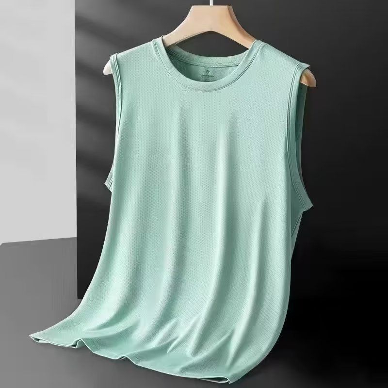 Ice Silk Vest Men's Sports Summer Quick-drying Thin T-shirt Cool Sense Sleeveless T-shirt Hollow Waistcoat Sweat Vest_voghion.com