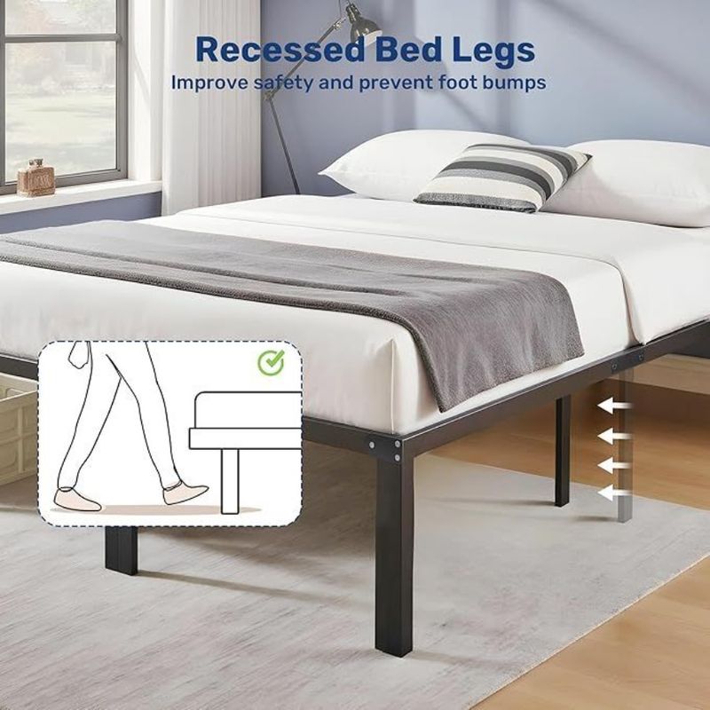 Sturdy Spring Under Heav Needed Metal 14 The Bed Frame Size Bed King Space King Frame Bed Box Storage Size No Bed Inch Platform_voghion.com