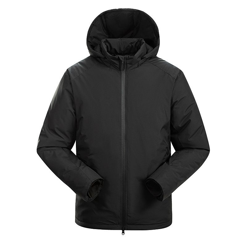 Giacca da trekking con cappuccio, unisex, antivento, calda e traspirante, in cotone, per esterni, con stampa_voghion.com