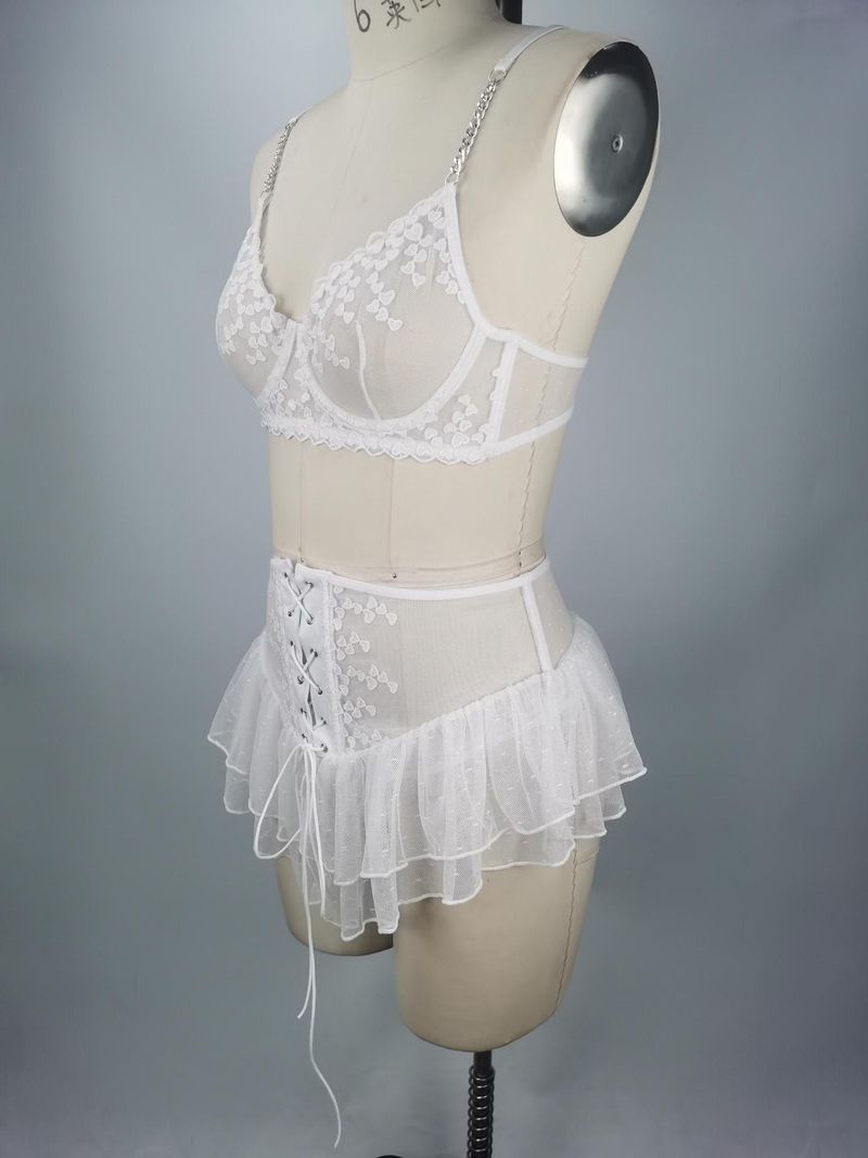 Ensemble de sous-vêtements Sexy et amusants avec Perspective en dentelle, uniforme tentant et passionné pour le nouveau Style des femmes_voghion.com