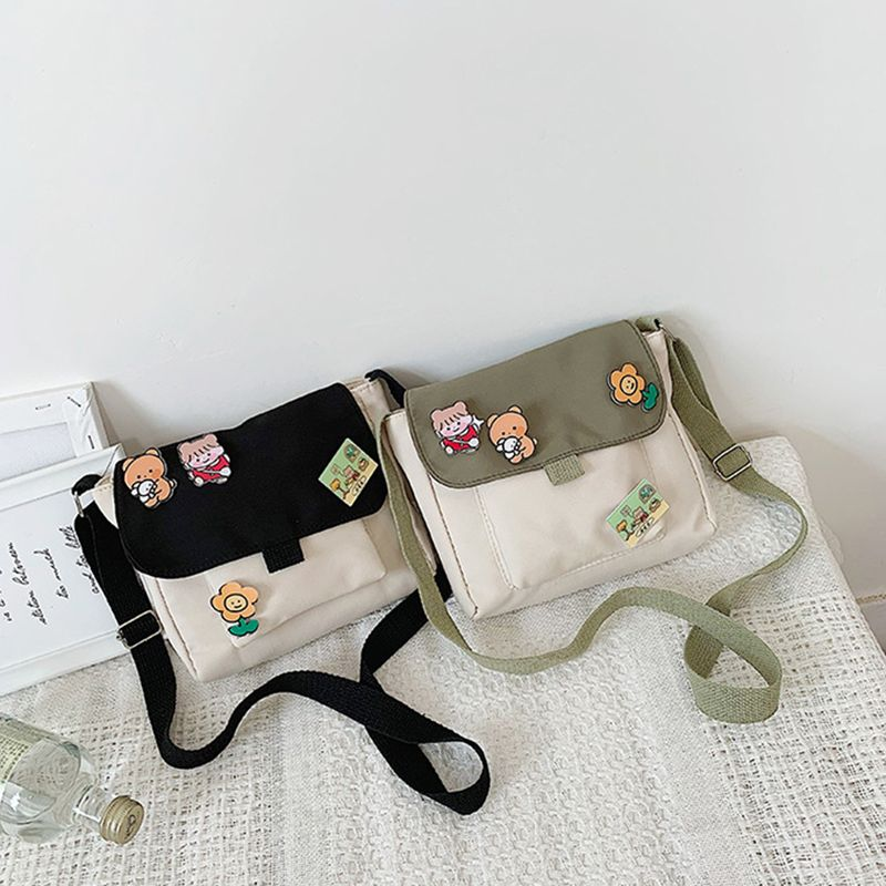 Lihao Dames Mooie Retro Grote Capaciteit Duurzame Canvas Crossbody Tas Schoudertas-Zwart_voghion.com