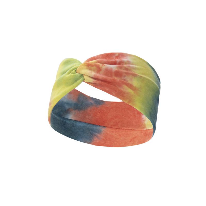 Moud Tie-Dye Sportband Yoga elastesche Band neie Stil geknüpft Kräiz breetbrëmmt Kappduch Kappschmuck_voghion.com